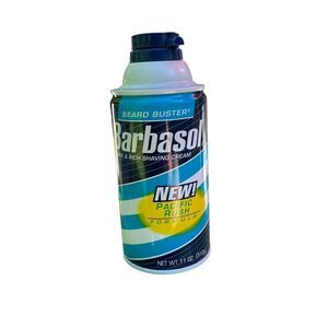 Vintage Barbasol PACIFIC RUSH Beard Buster 11 oz Shave Cream BLUE CAN